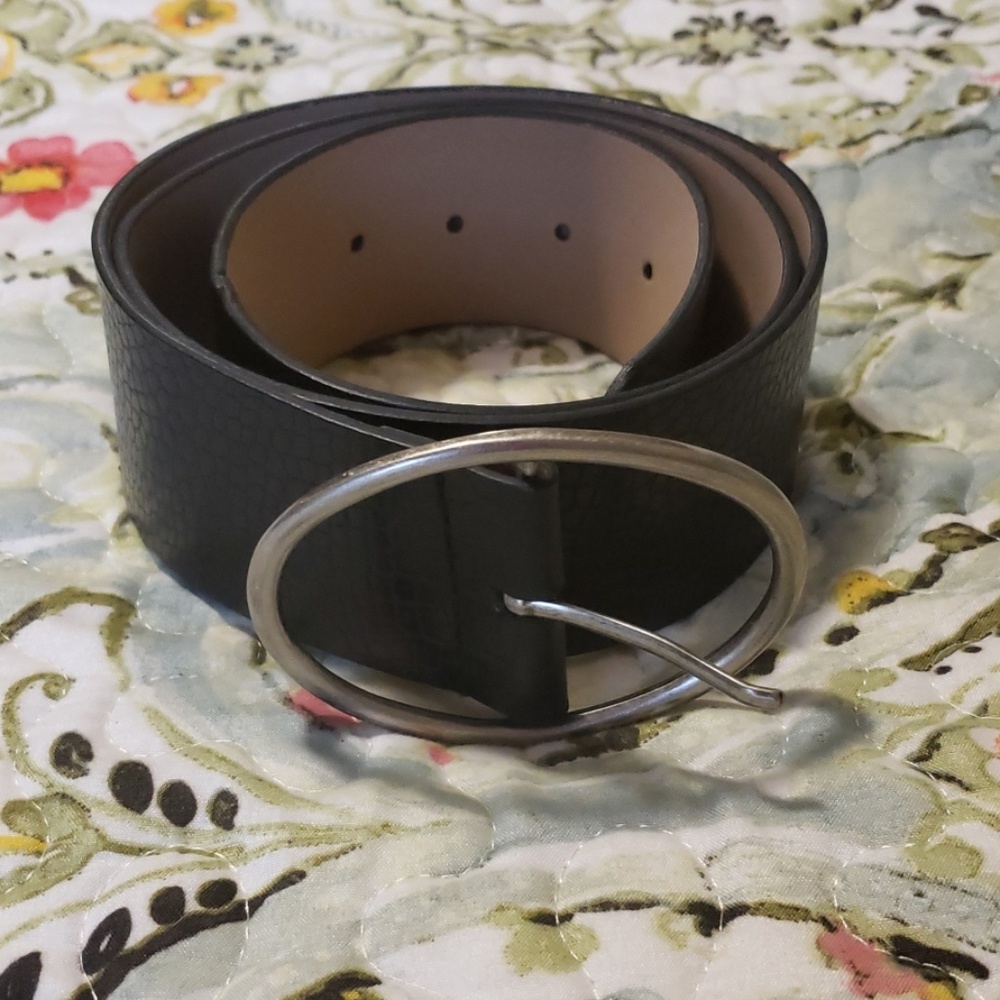 Black leather belt